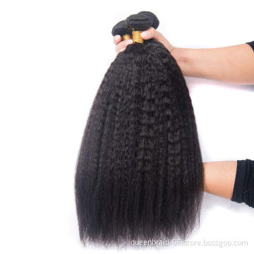 Kinky Straight Human Hair Bundles Brazilian Yaki 100% Unprocessed Virgin Hair Weave Straight Remy Hair Extensions Natural Black